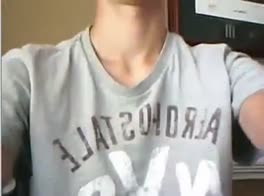 cute twink takes off his clothes and wanks, and then cums